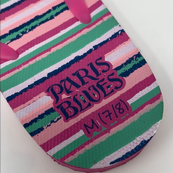 Paris Blues Striped Flip Flops - Picture 8 of 10